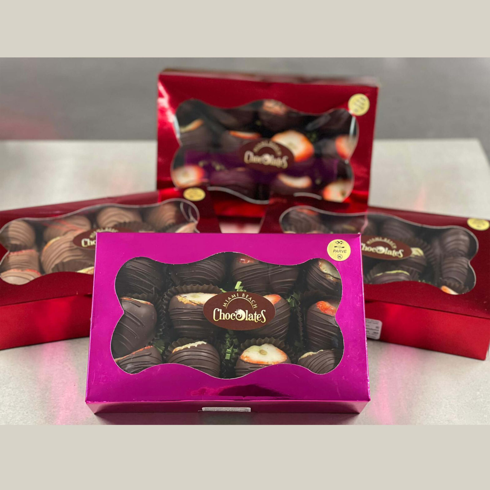 Chocolate Covered Strawberries 12 pc Box Miami Beach Chocolate