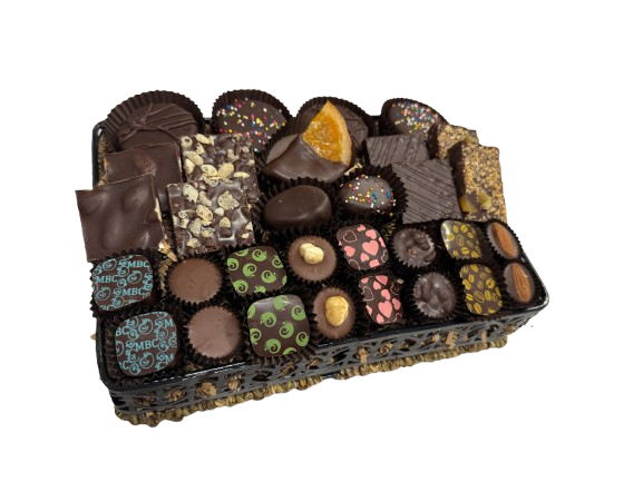 Shimmering Mesh Chocolate Gift Basket Classic