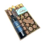 Purim Wood Box Premium Mishloach Manot W. Wine