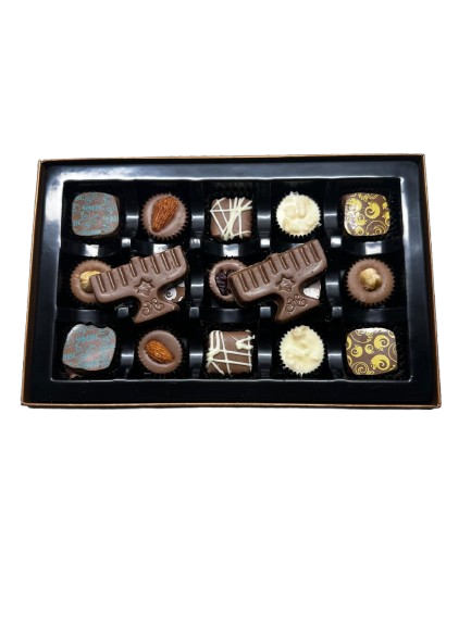 Chanukah Contempo Truffle & Cluster Box 15pc W/ Menorahs